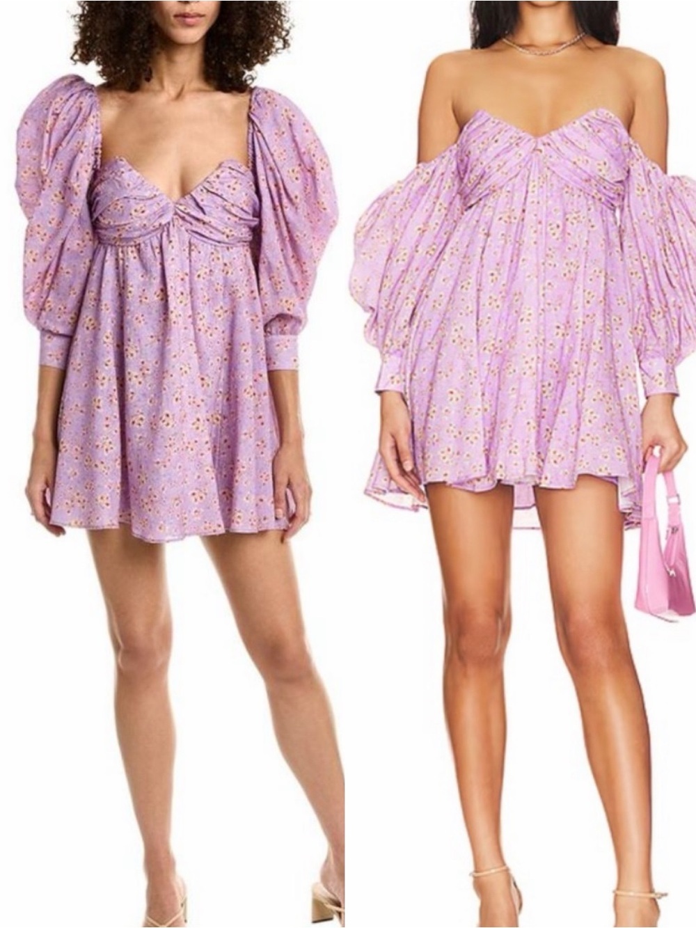 NWT Bardot Lani Floral Mini Dress in Lilac Mist Size US 12